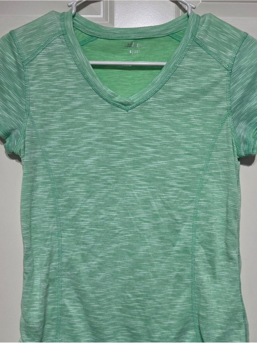 Light Green V-Neck Short Sleeve Women’s Top